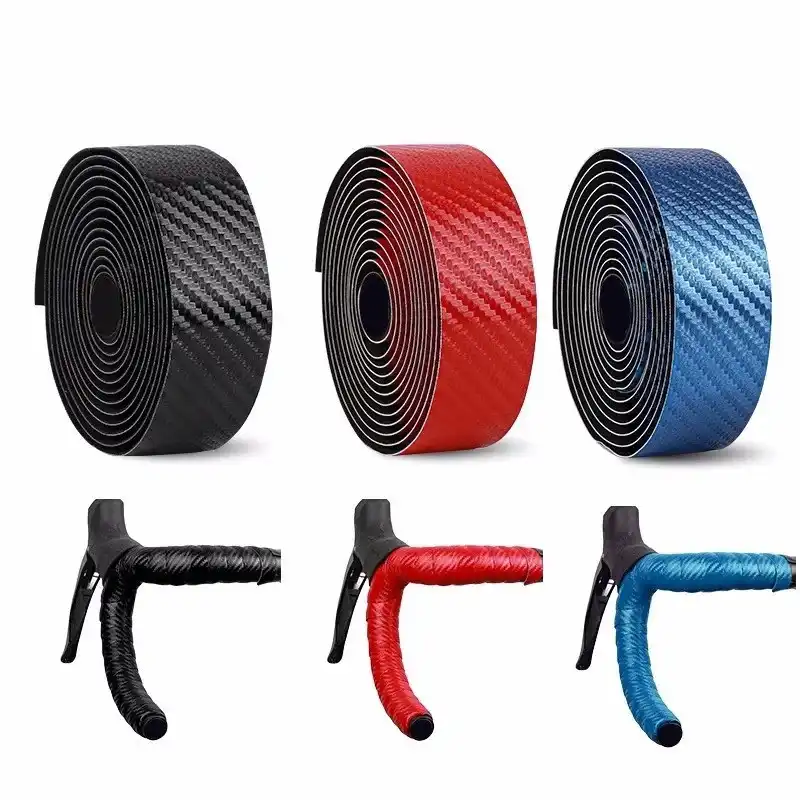 Carbon fiber shock absorber sweat-absorbing straps for road handlebars